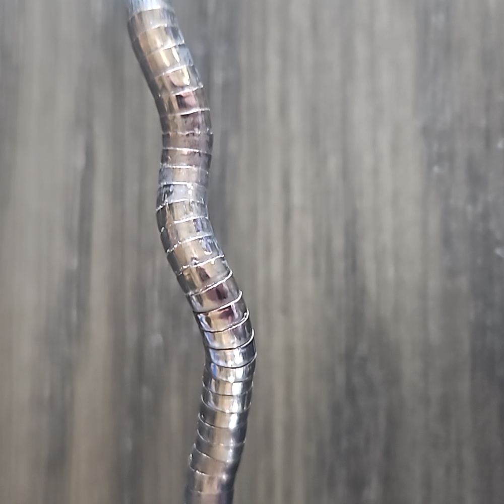 Fun Flexible Silver Snake Chain with a Chunky Crystal Ball Pendant - Picture 7 of 7